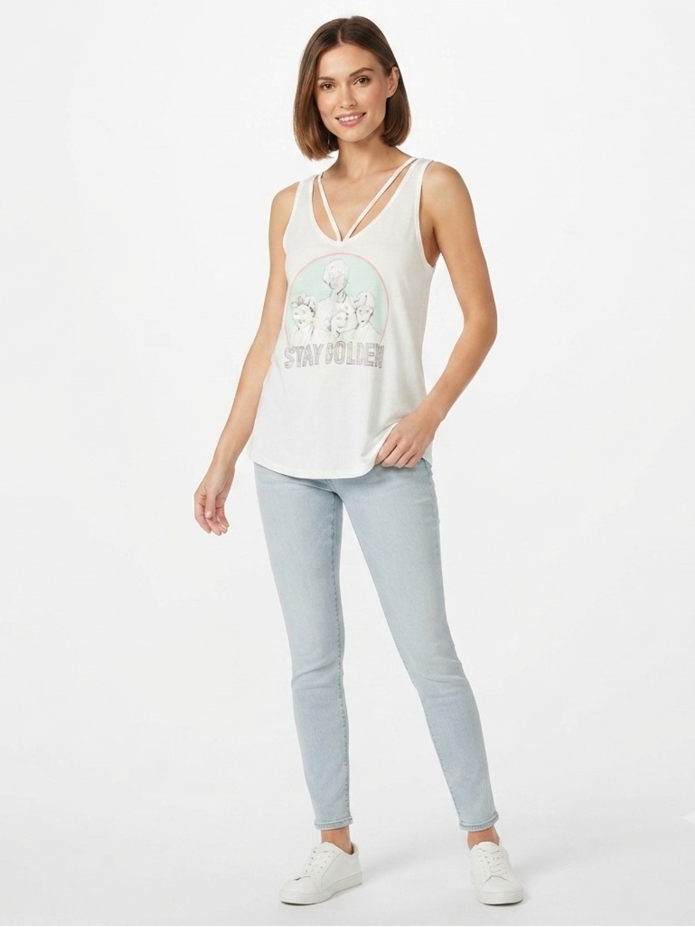 ABC Studios Golden Girls Stay Golden Flowing Tank Top S